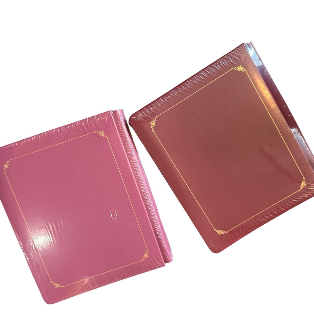 Creative Memories 12x12 Scrapbook Albums Set of 2 Pink Burgundy Gold Foil New